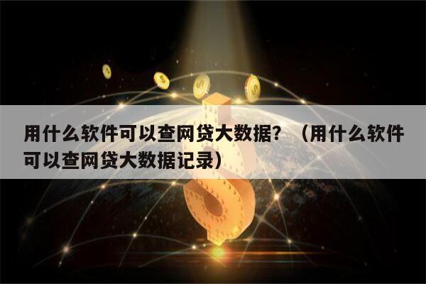 用什么软件可以查网贷大数据？（用什么软件可以查网贷大数据记录）