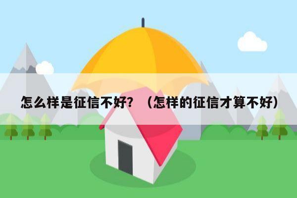 怎么样是征信不好？（怎样的征信才算不好）