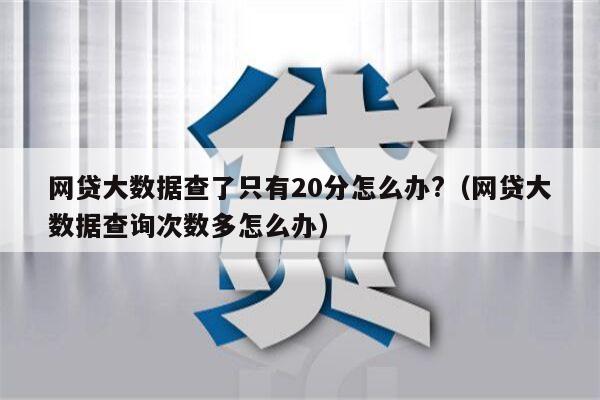 网贷大数据查了只有20分怎么办?（网贷大数据查询次数多怎么办）