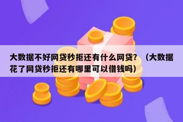 大数据不好网贷秒拒还有什么网贷？（大数据花了网贷秒拒还有哪里可以借钱吗）