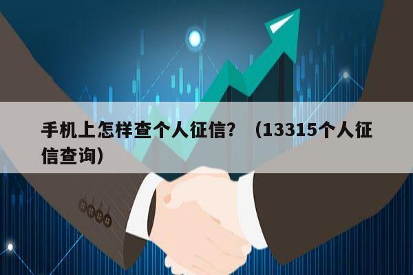 手机上怎样查个人征信？（13315个人征信查询）