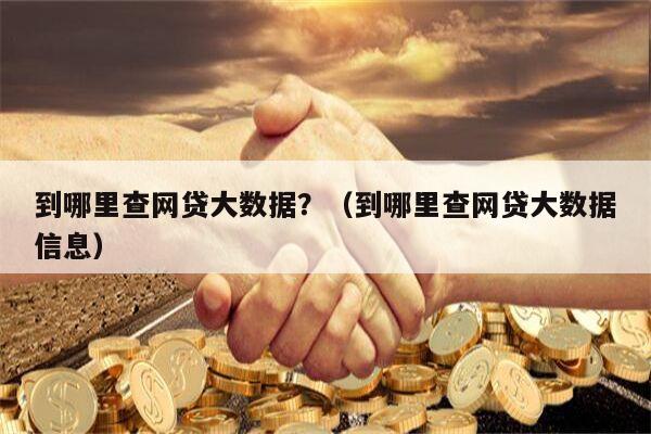 到哪里查网贷大数据？（到哪里查网贷大数据信息）