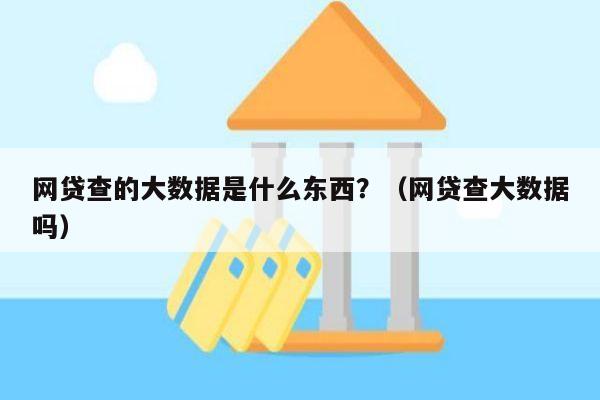 网贷查的大数据是什么东西？（网贷查大数据吗）