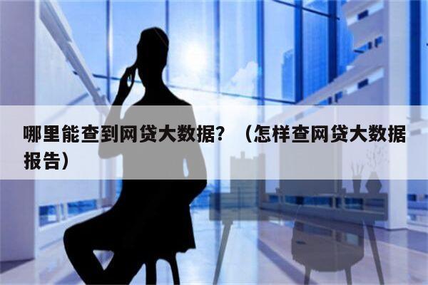 哪里能查到网贷大数据？（怎样查网贷大数据报告）