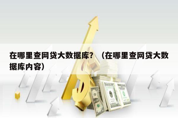 在哪里查网贷大数据库？（在哪里查网贷大数据库内容）