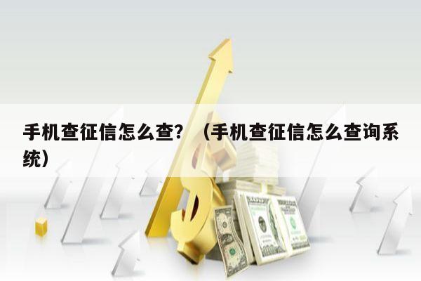 手机查征信怎么查？（手机查征信怎么查询系统）