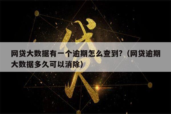 网贷大数据有一个逾期怎么查到?（网贷逾期大数据多久可以消除）