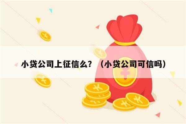 小贷公司上征信么？（小贷公司可信吗）