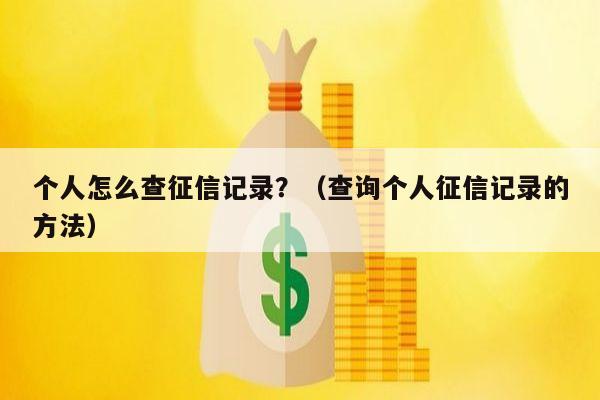 个人怎么查征信记录？（查询个人征信记录的方法）