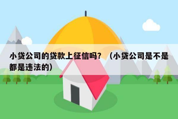 小贷公司的贷款上征信吗？（小贷公司是不是都是违法的）