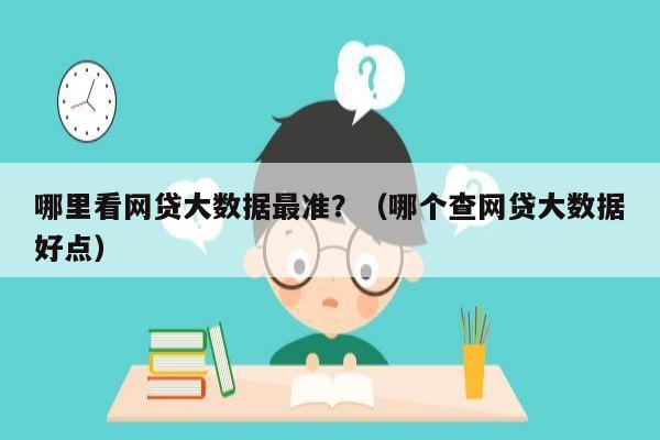 哪里看网贷大数据最准？（哪个查网贷大数据好点）