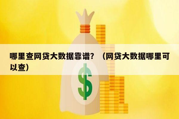 哪里查网贷大数据靠谱？（网贷大数据哪里可以查）