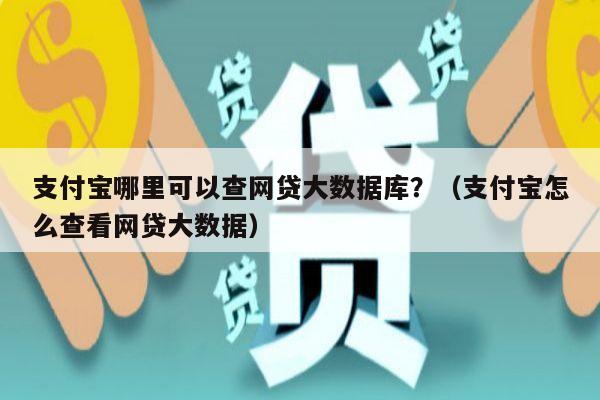 支付宝哪里可以查网贷大数据库？（支付宝怎么查看网贷大数据）